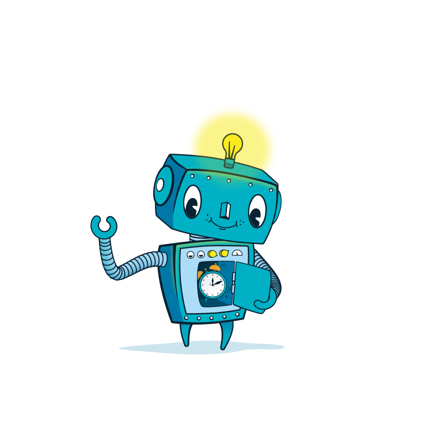 Energiagent Elmer med et ur 