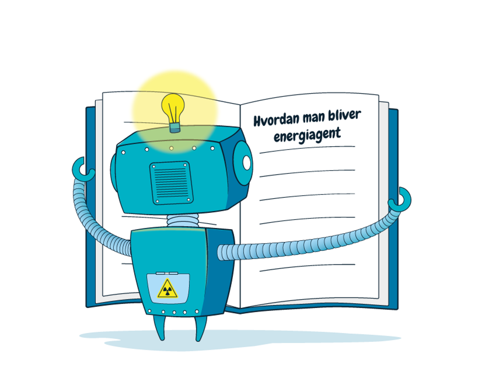 Energiagent Elmer læser i en bog